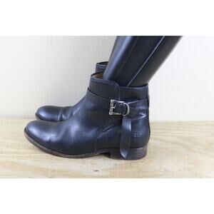 Frye Boots 9B Black Leather Melissa Knotted Short Ankle Bootie Shoes Boho